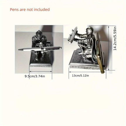 Medieval Knight Resin Pen Holder, Warrior Desk Decor for Office