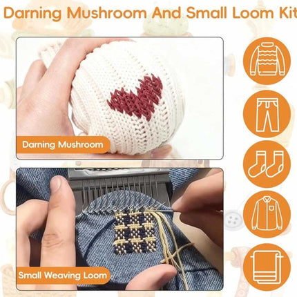 Mushroom Darning Loom Mini Knit Patch Kit DIY Weaving Repair Tool