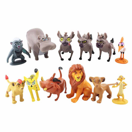 12Pcs African Animal PVC Figures Cake Topper Lion Meerkat Warthog