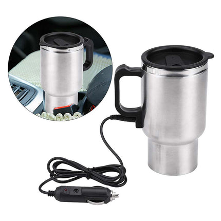 12V Car Heating Kettle Stainless Steel Electric Coffee Tea Mug Pot Bottle