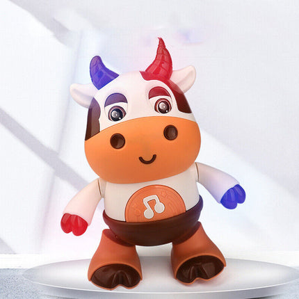 Fun Electric Cow Shape Dancing Robot Toy Battery Powered Xmas Gift