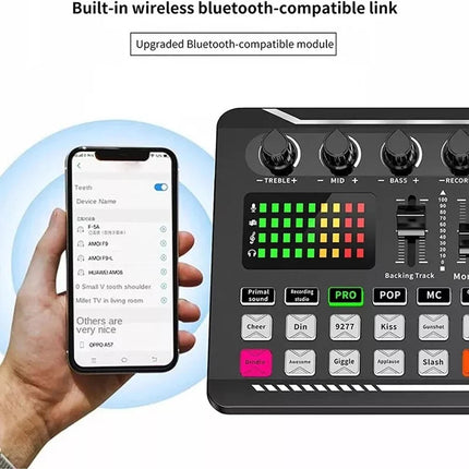 Portable Live Sound Card Audio Interface with DJ Effects & Voice Changer
