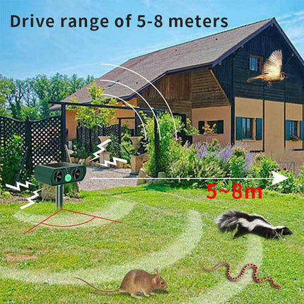 1PC Solar Ultrasonic Pest Repeller Motion Sensor Animal Bird Rat Repellent