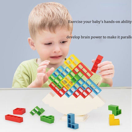 16PCS Tetra Tower Stacking Blocks Game with Holder Balance Puzzle Gift