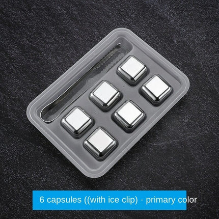 Reusable Stainless Steel Ice Cubes for Whiskey, Chilling Stones with Tong