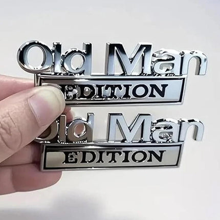 2pcs Old Man Edition 3D Emblem Sticker Badge Fender Decals for Car Truck
