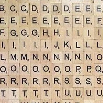 100 Wooden Craft Tiles with Black Letters & Numbers for DIY Projects