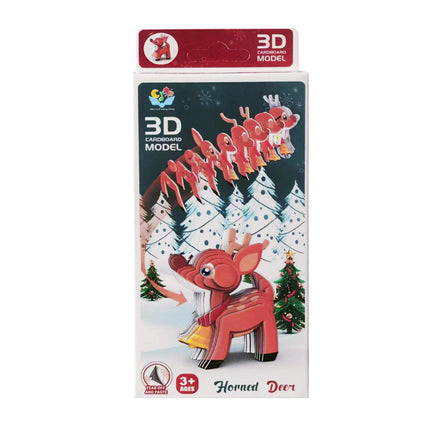 DIY Reindeer 3D Model Puzzle Christmas Craft Kit for Holiday Decor