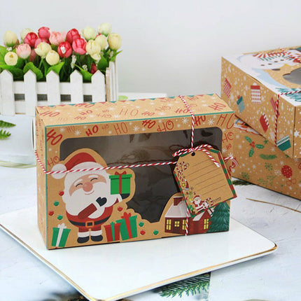12Pcs Xmas Candy Cookie Gift Boxes Bakery Cupcake Muffin Cake Box
