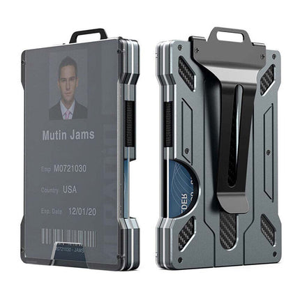 RFID Blocking Aluminum Card Holder Slim Wallet for Men with Money Clip