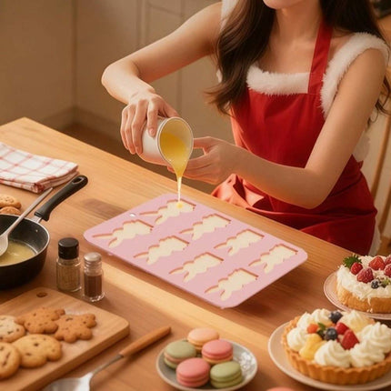 8-Grid Easter Bunny Baking Molds, Food Grade Baking Tools for Cakes