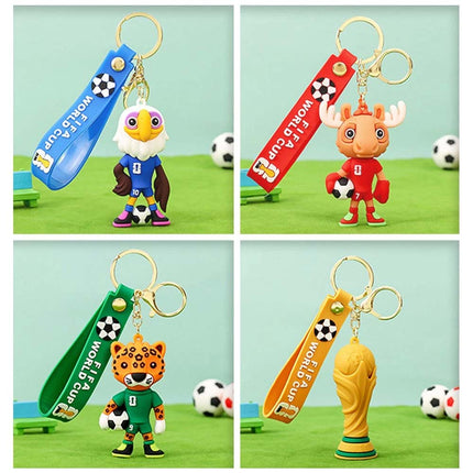 4 Pack 2026 World Cup Mascot Pendant Football Keychain Keyrings