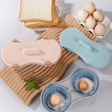 Microwave Double Cup Egg Poacher, Steamer & Boiler for 2 Eggs