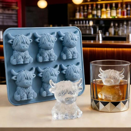 3D Highland Cow Silicone Ice Cube Mold Mini Cute Tray