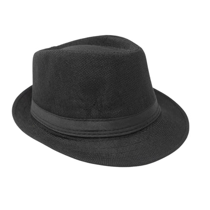 Men Women Summer Fedora Hat Straw Trilby Beach Sun Panama Cap Brim