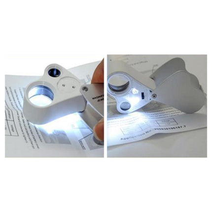 LED 30X 60X Jewelers Loupe Magnifier Magnifying Glass