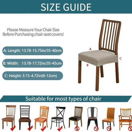 Stretch Dining Chair Seat Covers Jacquard Washable Removable Slipcover