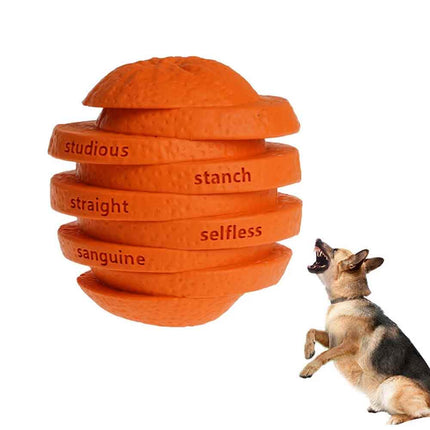Durable Dog Chew Toy Treat Dispenser Interactive Orange 10cm