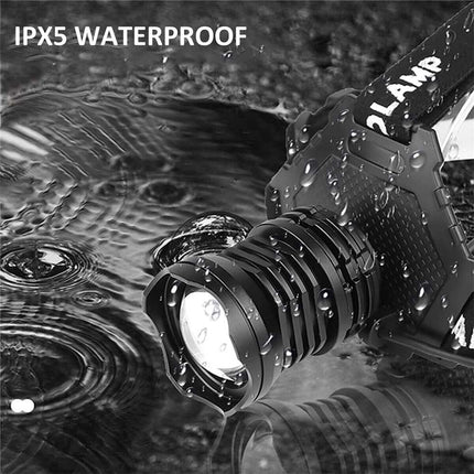 LED Headlight Bright Waterproof USB Rechargeable, 3 Batteries Included