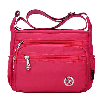 Canvas Messenger Bag Women Multi Pockets Cross Body Shoulder Handbag
