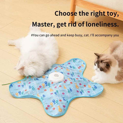 Automatic Moving Feather Cat Toy with Mouse Sounds, USB Interactive
