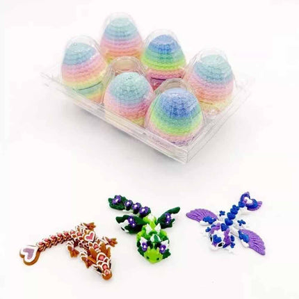 6 Pack 3D Printed Dragon Eggs Mystery Small Eggs with Dragon Inside
