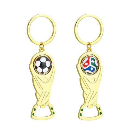 2PCS 2026 World Cup Keychain Football Pendant Bottle Opener Fans