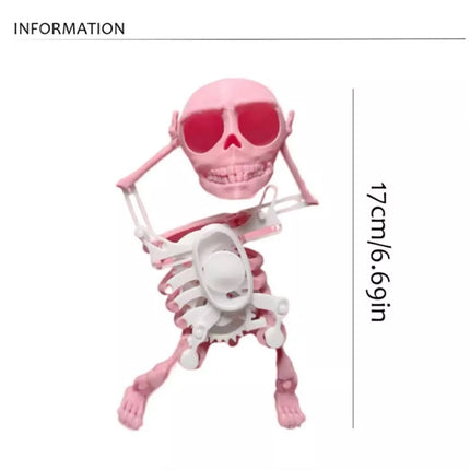 3D Dancing Skeleton Toy, Clockwork Spring Self-Moving Swinging Bobblehead