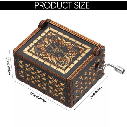 Hand Cranked You Are My Sunshine Music Box Black Engraved Gift