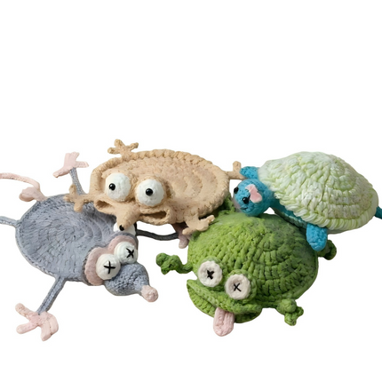 Handmade Crochet 3D Animal Coaster, Cute Knitted Mug Rug Round Drink Mat