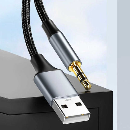 USB to 3.5mm Audio Cable Male to Male Aux Line Adapter Wire