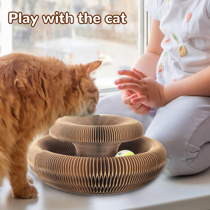 Magic Organ Cat Scratching Board Foldable Adventure Ball & Toy Ball Bed