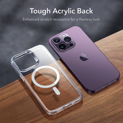 For iPhone 16/15/14 Pro Max: Clear Magnetic MagSafe Case, Hard Acrylic Cover