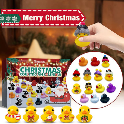 Christmas Advent Calendar 24 Days Countdown Box with Squeaky Duck Toy