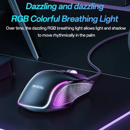 RGB Wired Gaming Mouse 7200 DPI 6 Programmable Buttons Optical PC Laptop