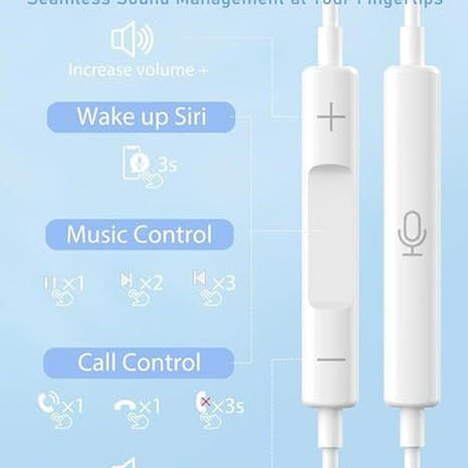 Wired Bluetooth Earphones for iPad iPhone X 7 8 11 12 13 14 Pro Max Headset