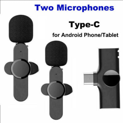 Wireless Lavalier Mini Mic for Android iPhone iPad Vlog Live Streaming