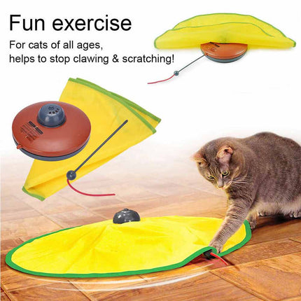 Electronic Interactive Cat Toy with Rotating Mouse for Puzzle Play