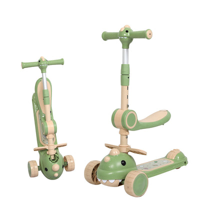 BoPeep Foldable Kids Scooter Flip-able Seat Green-2006732820814368768