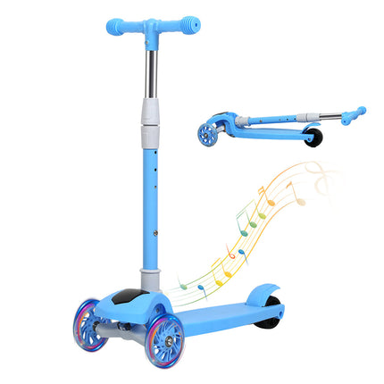 Bopeep Foldable Kids Scooter LED Music Blue-2006732821489651712