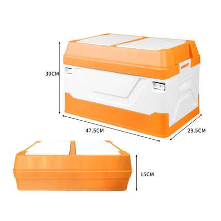 Car Boot Organiser 2 Layer Foldable Orange-2018816708256600066