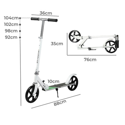 MONVELO Folding Scooter Dual Large Wheels White-2006732742351523842