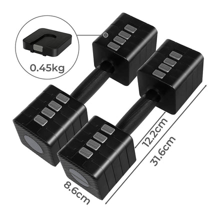 Centra A Pair 2.8KG-10KG Dumbbells Black-2018816875621912578