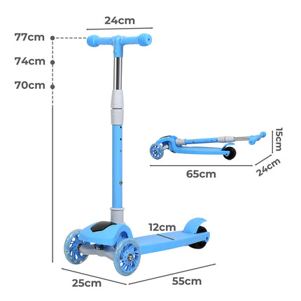 Bopeep Foldable Kids Scooter LED Music Blue-2006732821489651714
