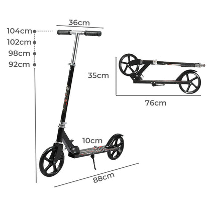 MONVELO Folding Scooter Dual Large Wheels Black-2006732742150197250