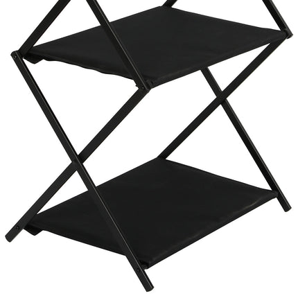 Levede Foldable Camping Storage Shelves 2 Layer with Hooks Black-2018816784416772099